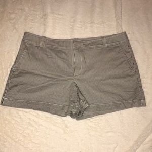 New York & Co Grey and White Striped 3” Shorts